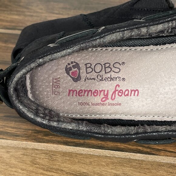 Skechers BOBS Chill Luxe Buttoned Up Womens Size 6.5 Shoes Black Comfort Flat - Picture 10 of 12